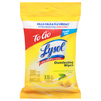 Lysol Disinfecting Wipes - To-Go Flatpack 15 ct -  Lemon & Lime Blossom