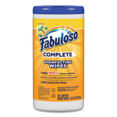 Fabuloso Complete Disinfecting Wipes, Lemon 90 ct