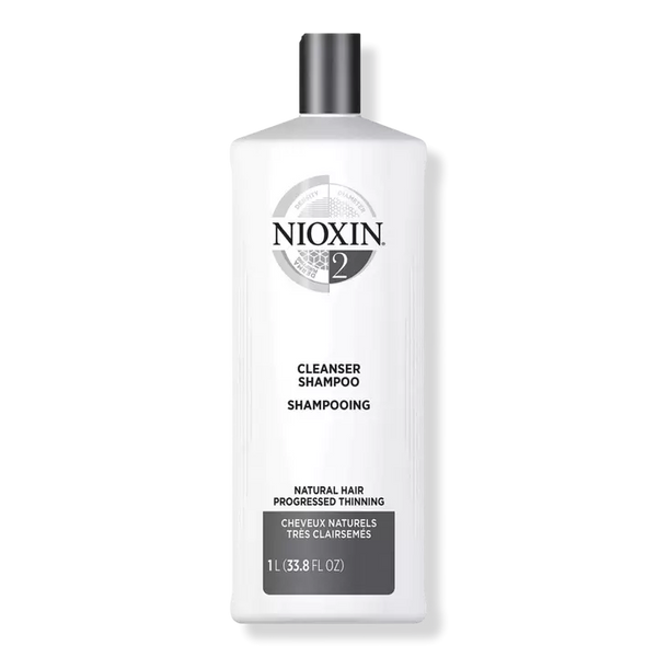 Nioxin Cleanser Shampoo, System 2 (Fine/Progressed Thinning, Natural Hair) 33.8 fl oz