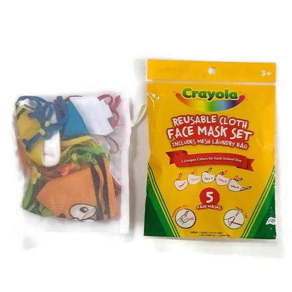 Crayola Reusable Cloth Face Mask Set - 5 Face Mask 3+yrs